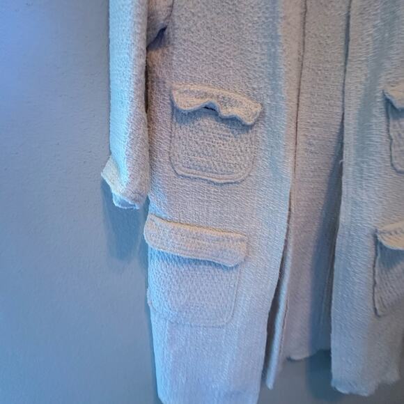 Zara Basic | Size M Tweed Knit Shacket Cream Minimalist Textured - Picture 3 of 9